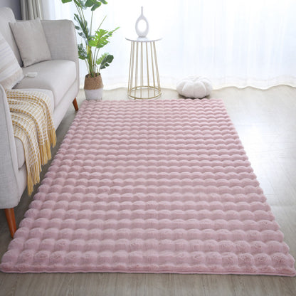 Tapis de fourrure à relief DAVE - Rose