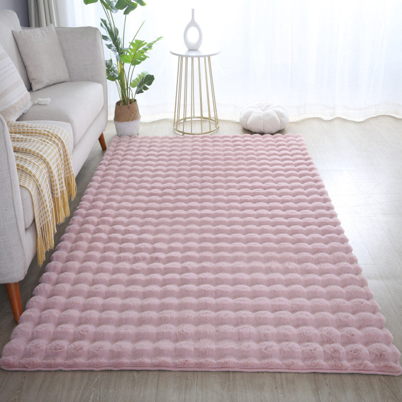 Tapis de fourrure à relief DAVE - Rose – STUDIO DECO