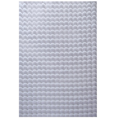 Tapis de fourrure à relief DAVE - Argent