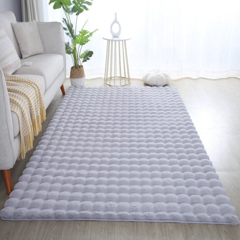 Tapis de fourrure à relief DAVE - Argent – STUDIO DECO