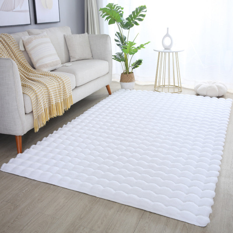Tapis de fourrure à relief DAVE - Blanc – STUDIO DECO