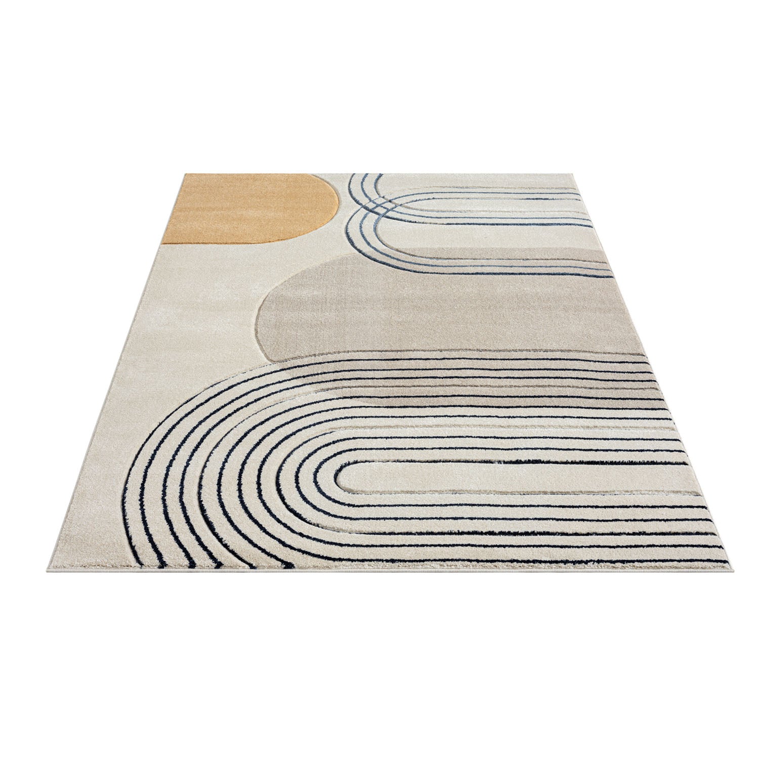 Tapis Bohème Abstrait - Beige et Ocre – STUDIO DECO