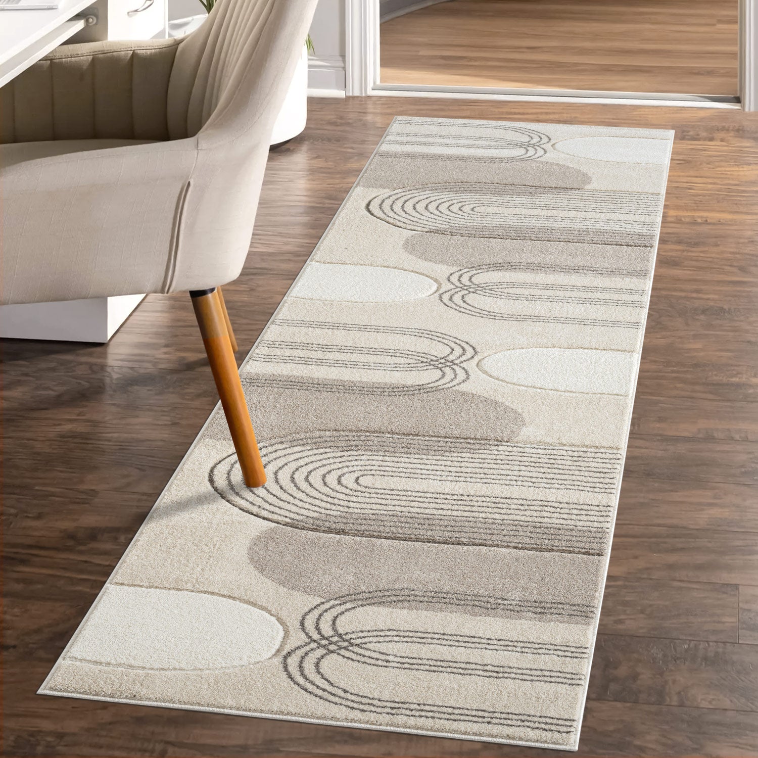 Tapis de couloir Bohème Abstrait - Beige et Crème – STUDIO DECO