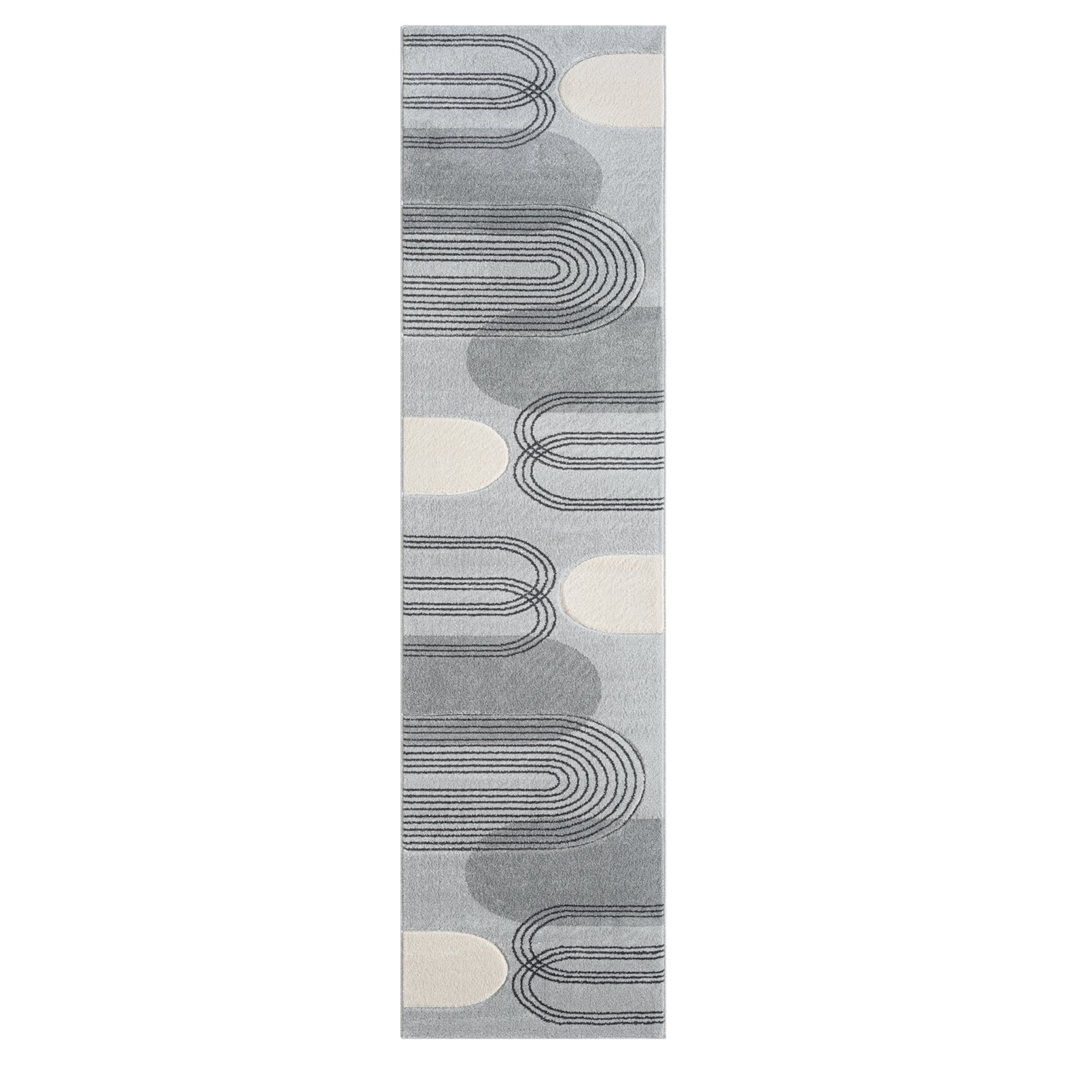 Tapis de couloir Bohème Abstrait - Gris et Crème – STUDIO DECO