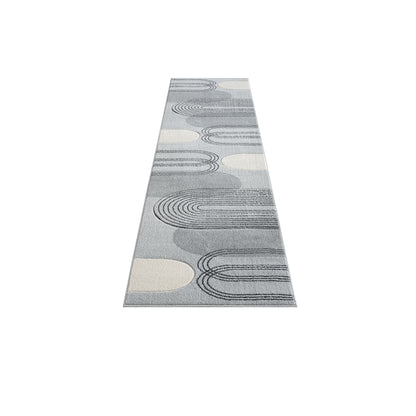 Tapis Bohème Abstrait - Gris et Crème