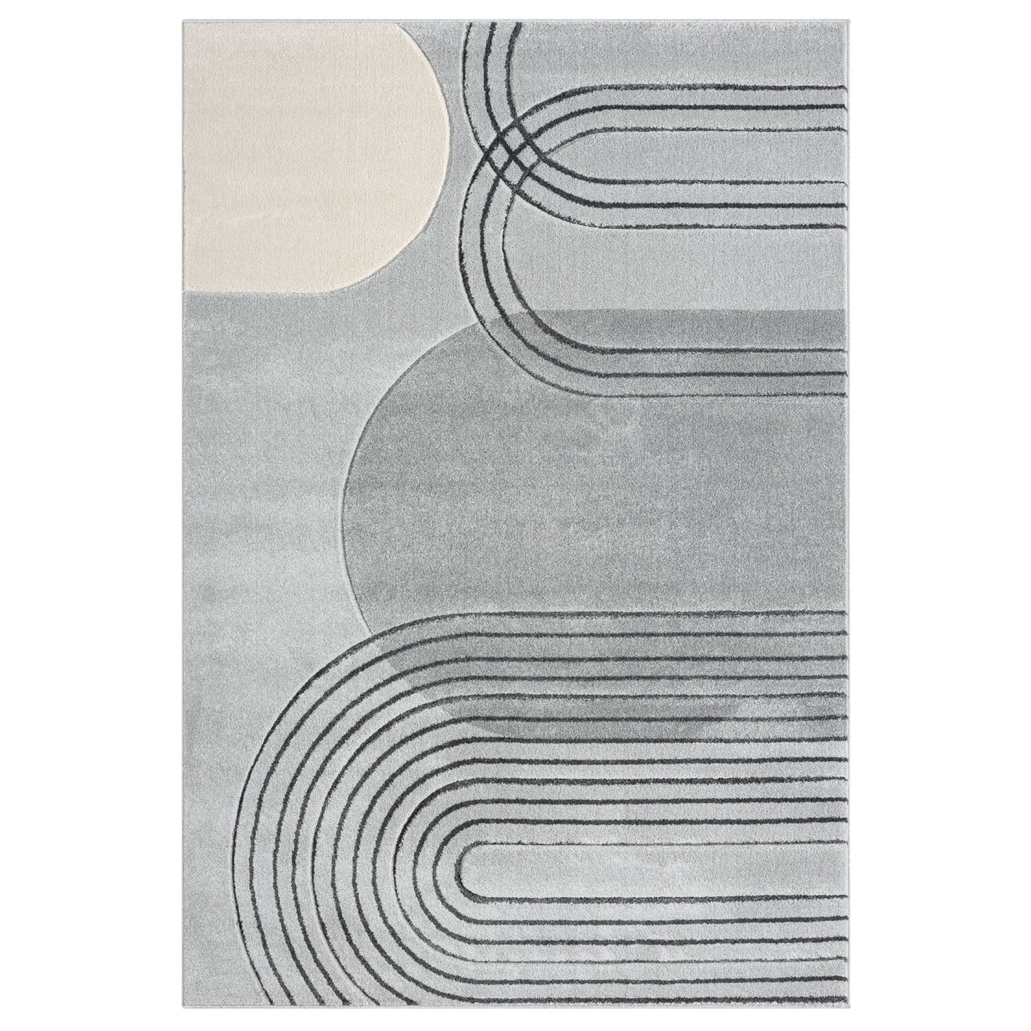 Tapis Bohème Abstrait - Gris et Crème – STUDIO DECO