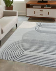 Tapis Bohème Abstrait - Gris et Crème – STUDIO DECO