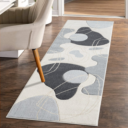 Tapis Bohème Aesthetic - Gris et Bleu