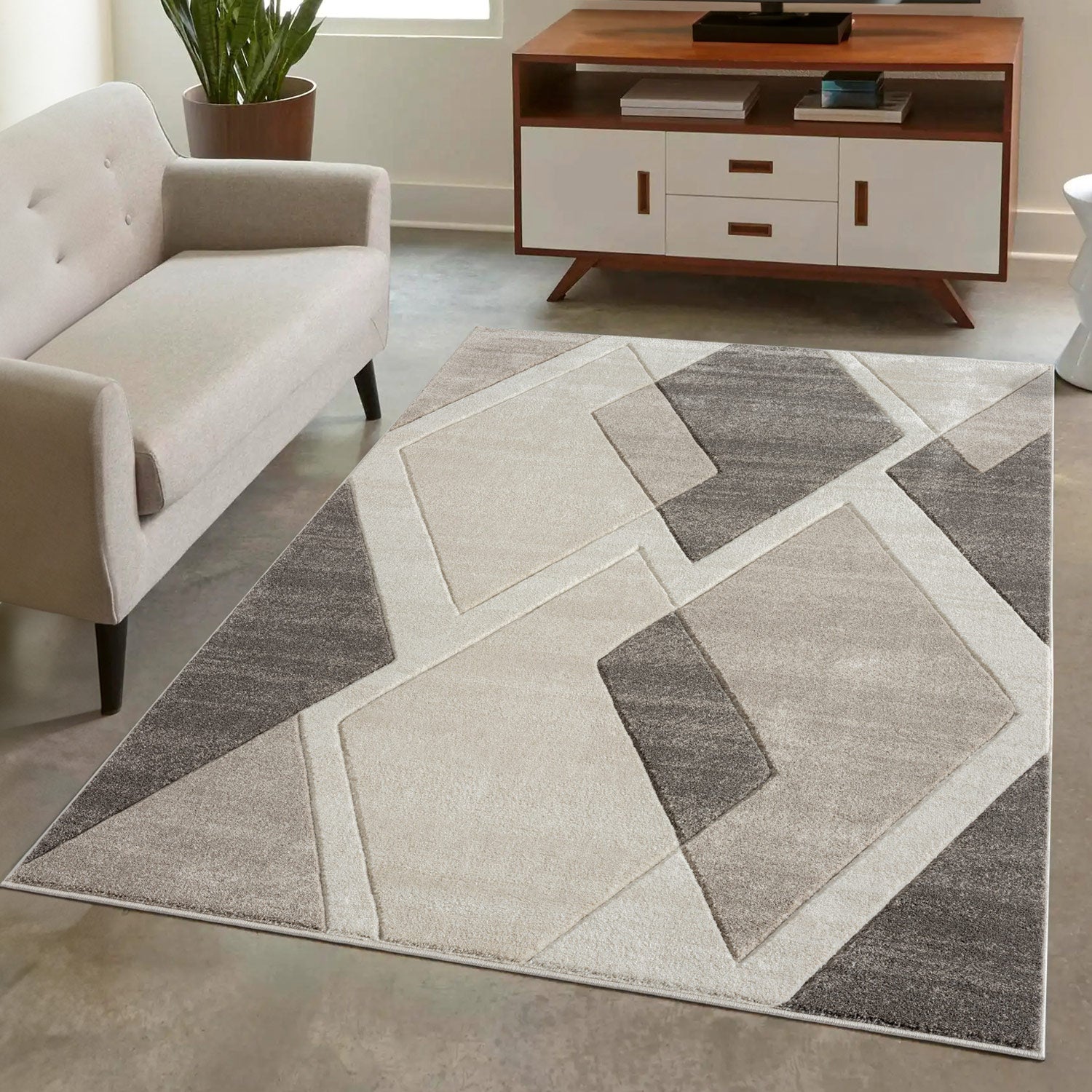 Tapis Géométrique - NARA Beige – STUDIO DECO