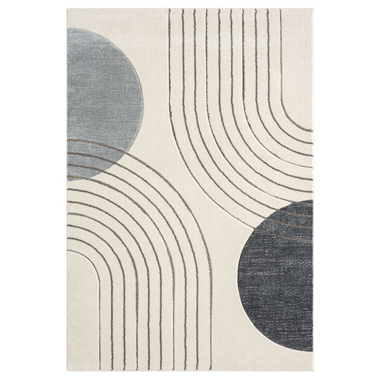 Tapis Bohème Chic - Crème et Gris