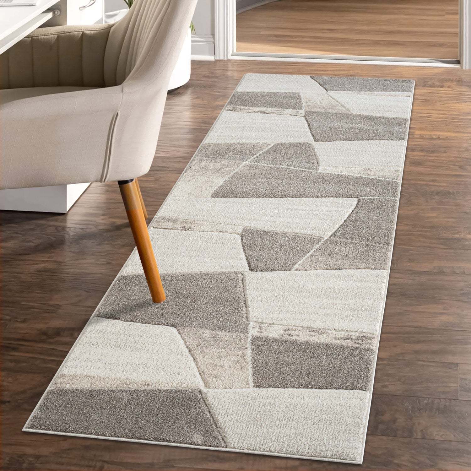 Tapis de couloir Géométrique - Abstrait Beige – STUDIO DECO