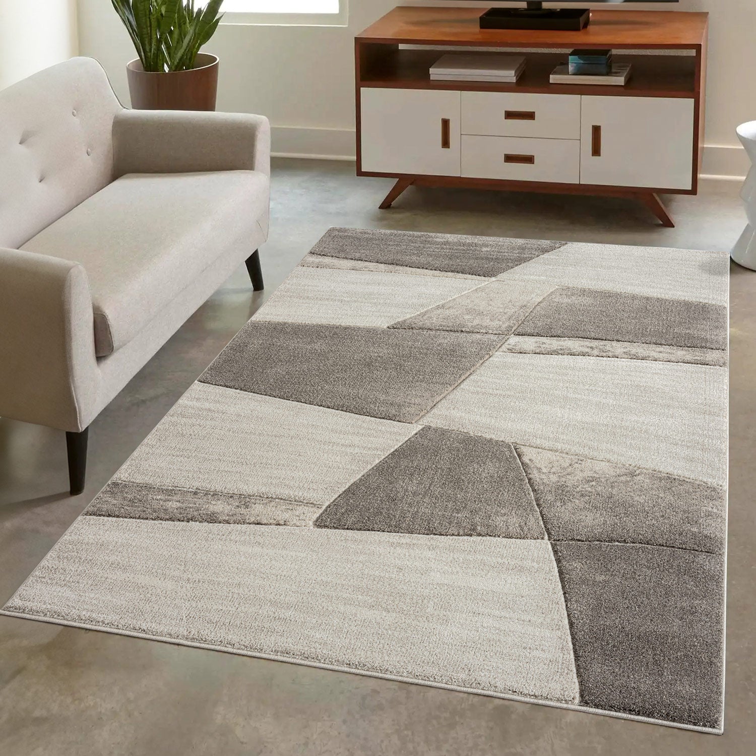 Tapis Géométrique - Abstrait Beige – STUDIO DECO