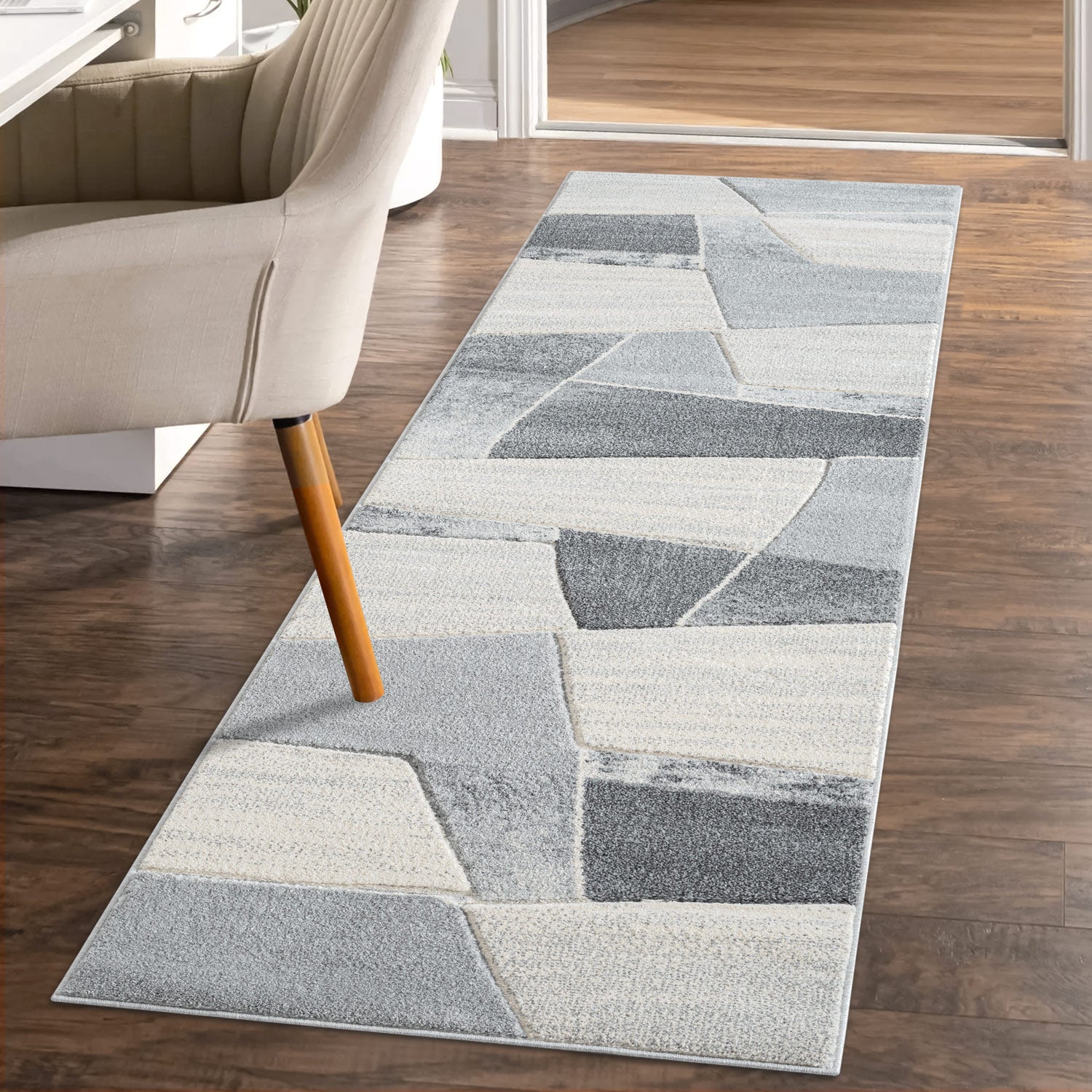 Tapis de couloir Géométrique - Abstrait Gris – STUDIO DECO