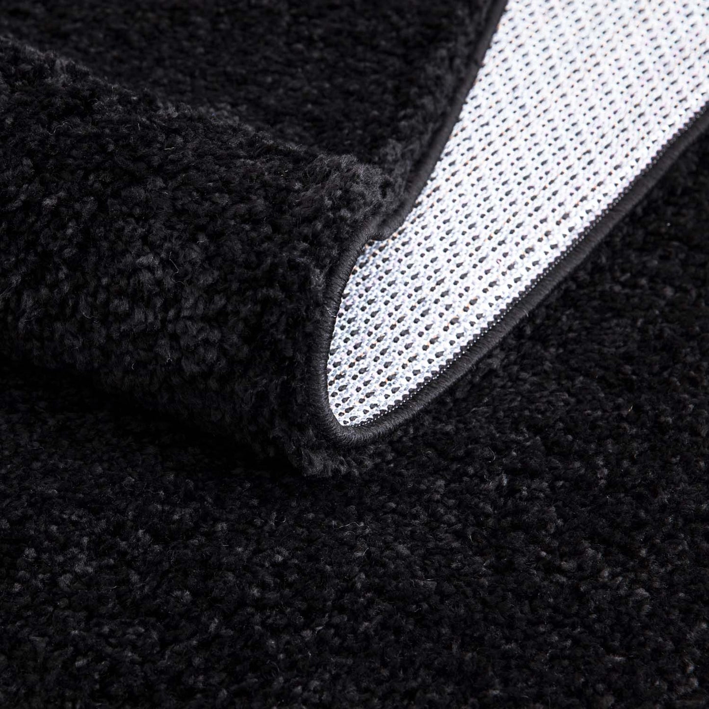 Tapis à Poils Longs Rond SOFTY - Noir Anthracite