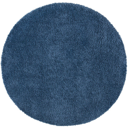 Tapis à Poils Longs Rond SOFTY - Bleu