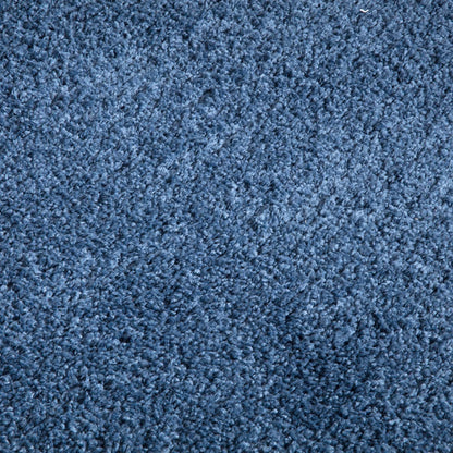 Tapis à Poils Longs Rond SOFTY - Bleu