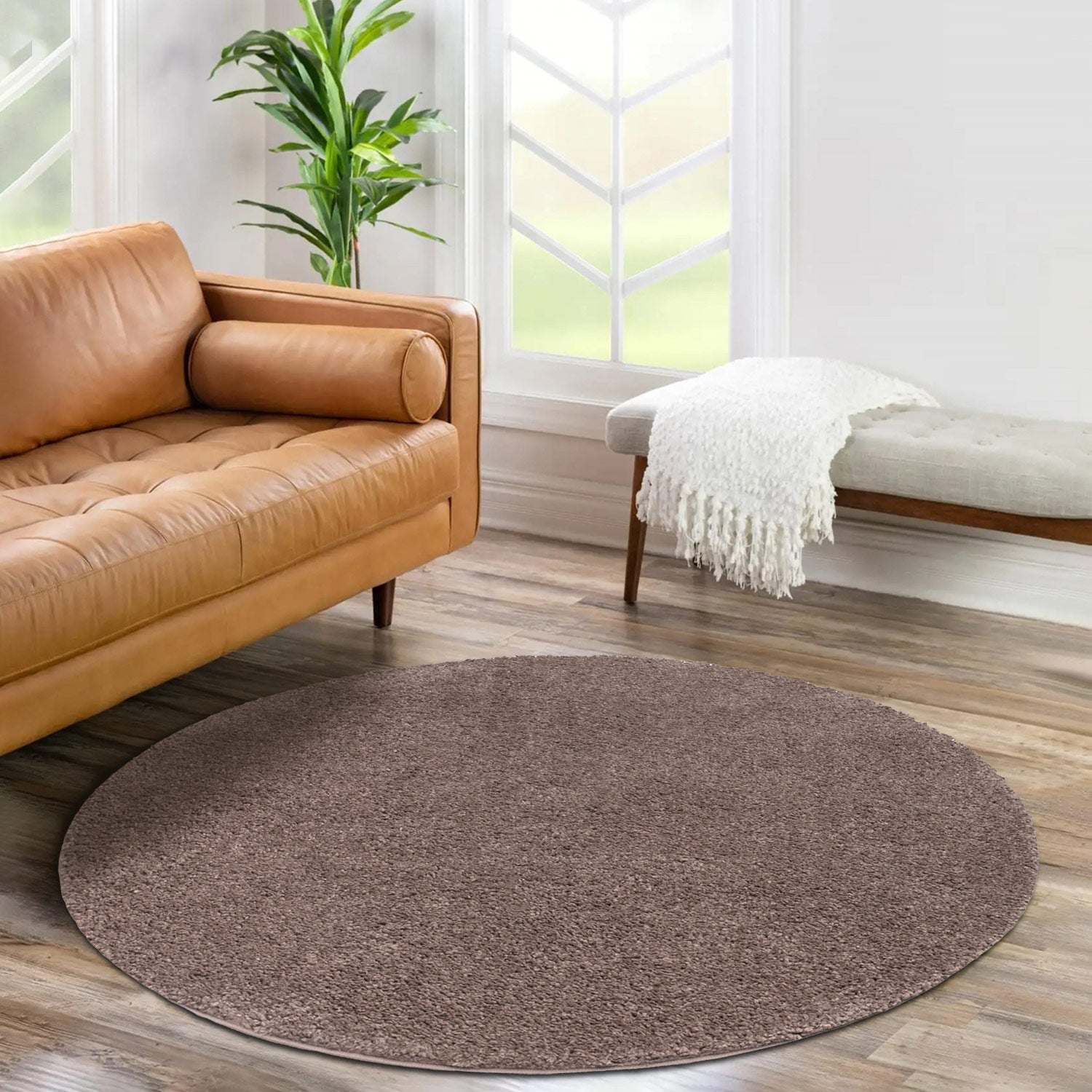 Tapis à Poils Longs Rond SOFTY - Mocca – STUDIO DECO