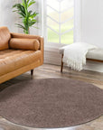 Tapis à Poils Longs Rond SOFTY - Mocca – STUDIO DECO