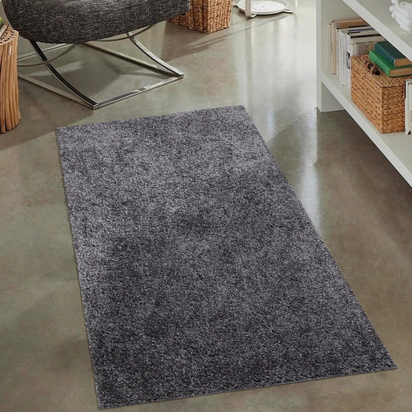 Tapis à Poils Longs SOFTY - Gris foncé