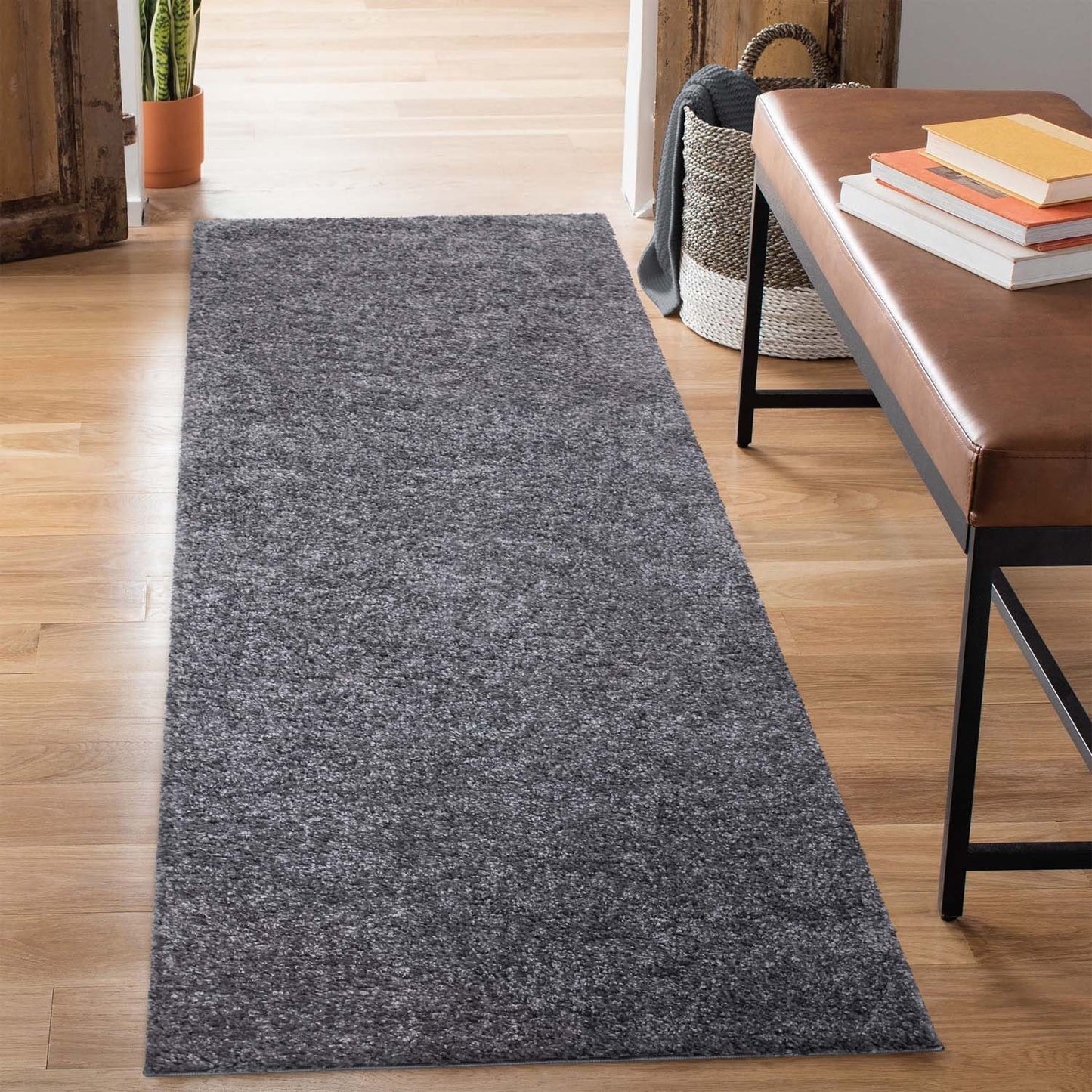 Tapis à Poils Longs SOFTY - Gris foncé