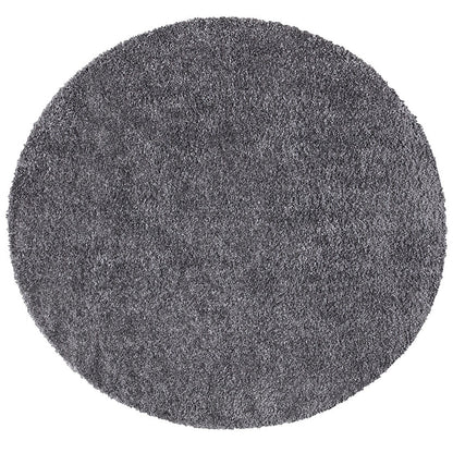 Tapis à Poils Longs Rond SOFTY - Gris foncé