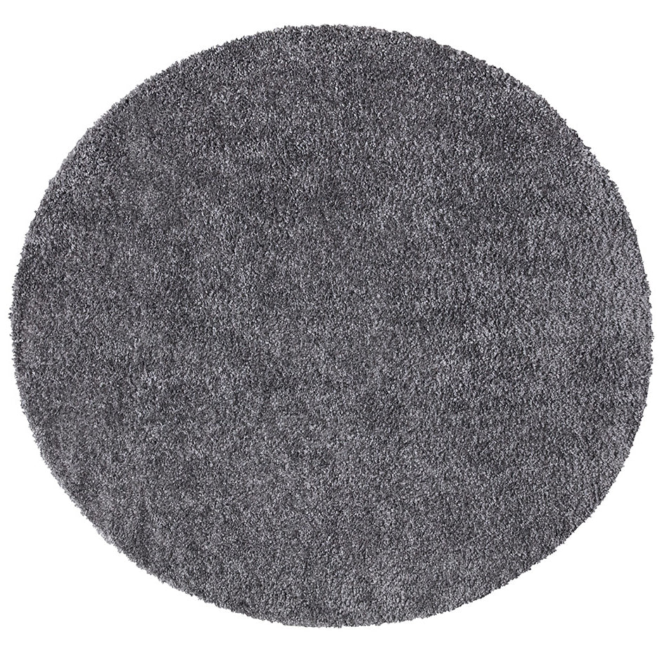 Tapis à Poils Longs Rond SOFTY - Gris foncé – STUDIO DECO