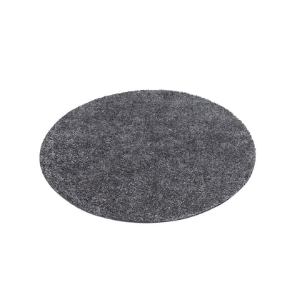 Tapis à Poils Longs Rond SOFTY - Gris foncé