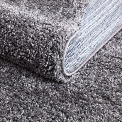 Tapis à Poils Longs Rond SOFTY - Gris foncé