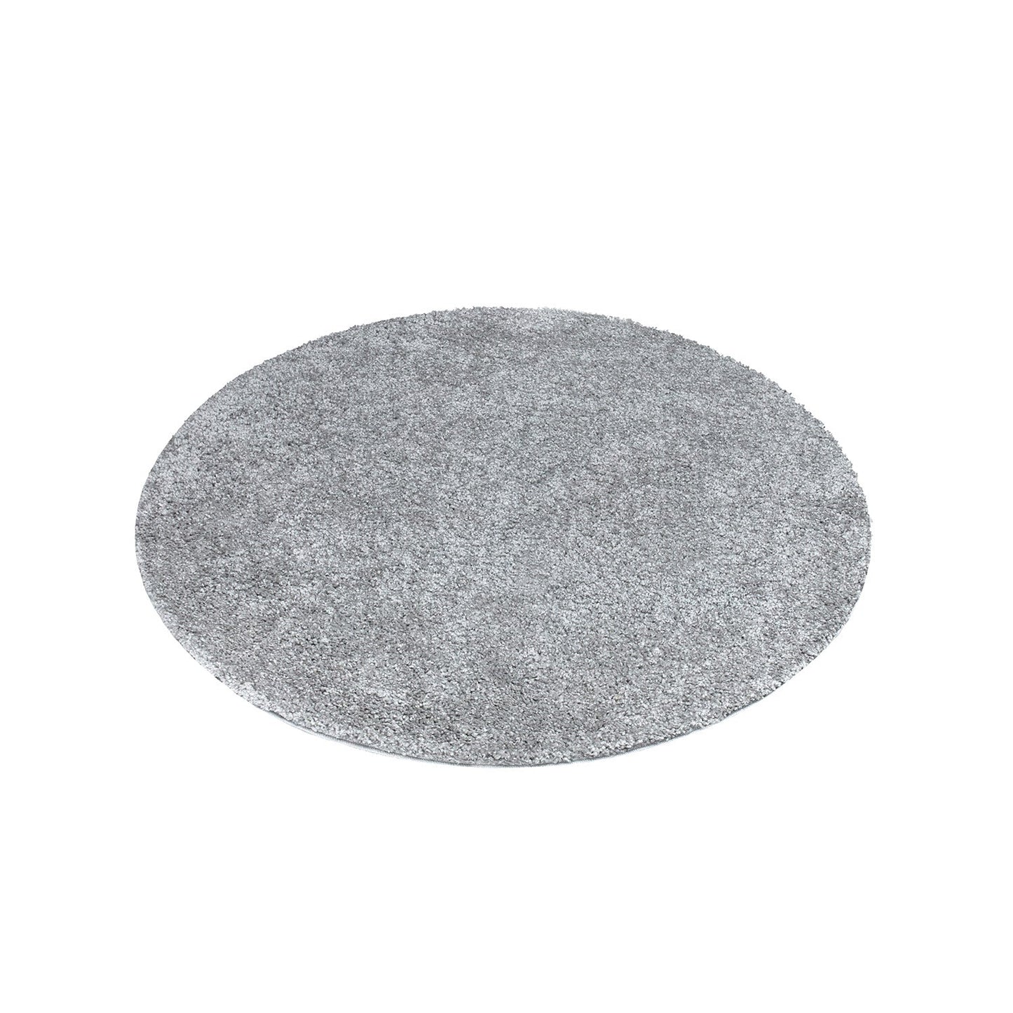 Tapis à Poils Longs Rond SOFTY - Gris Souris