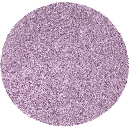 Tapis à Poils Longs Rond SOFTY - Violet de Parme