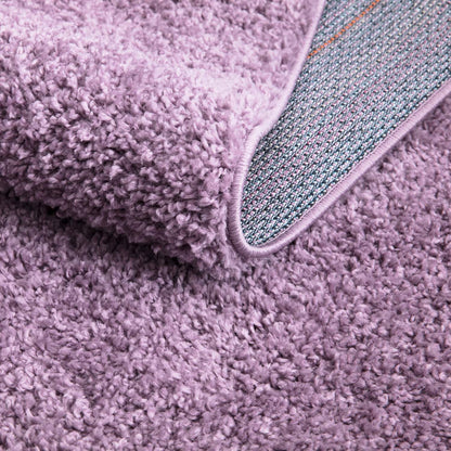 Tapis à Poils Longs Rond SOFTY - Violet de Parme