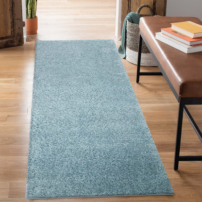 Tapis à Poils Longs SOFTY - Bleu Azur