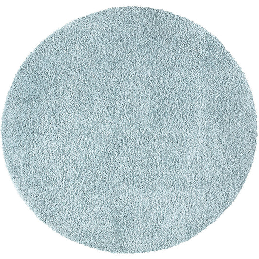 Tapis à Poils Longs Rond SOFTY - Bleu Azur