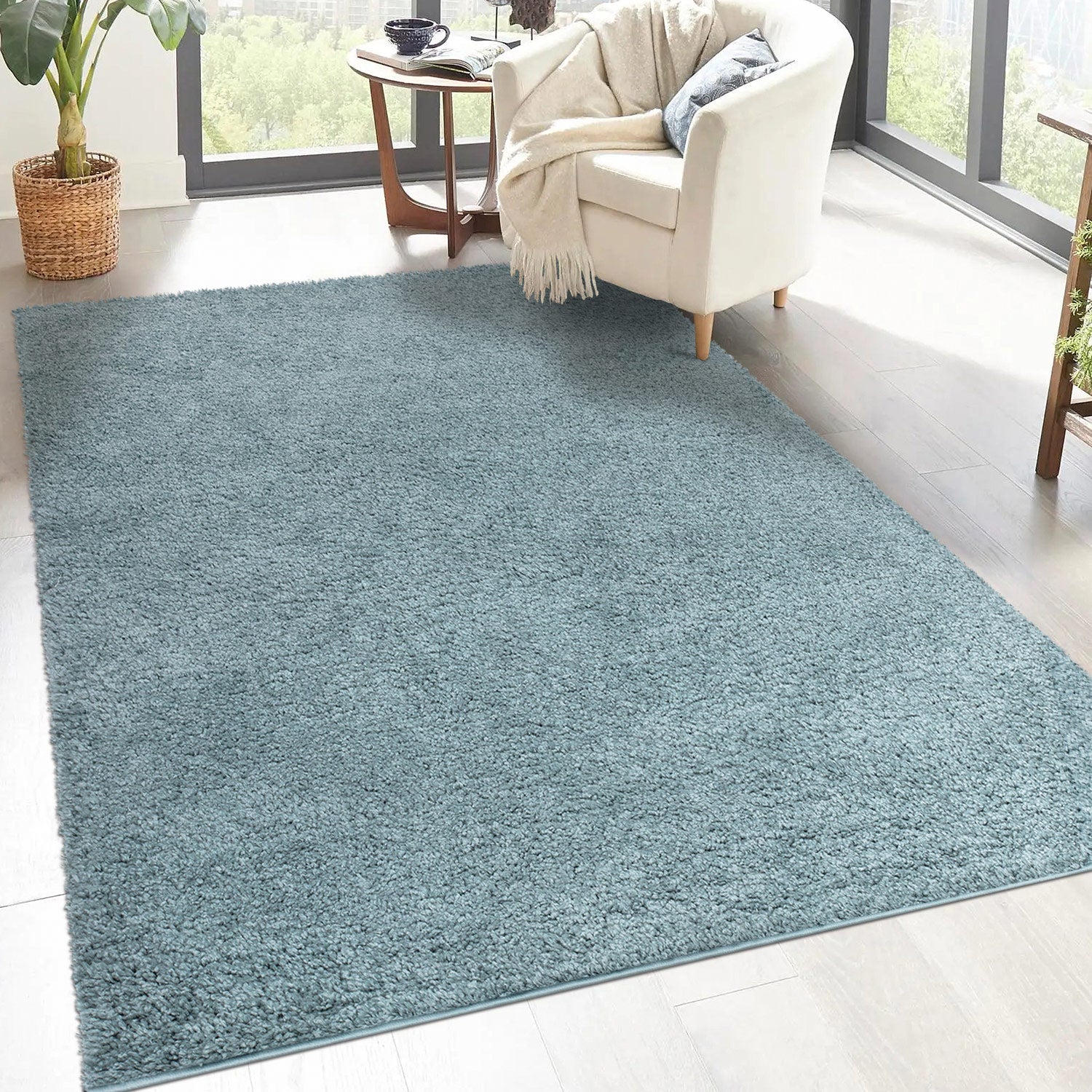 Tapis à Poils Longs SOFTY - Bleu Azur – STUDIO DECO