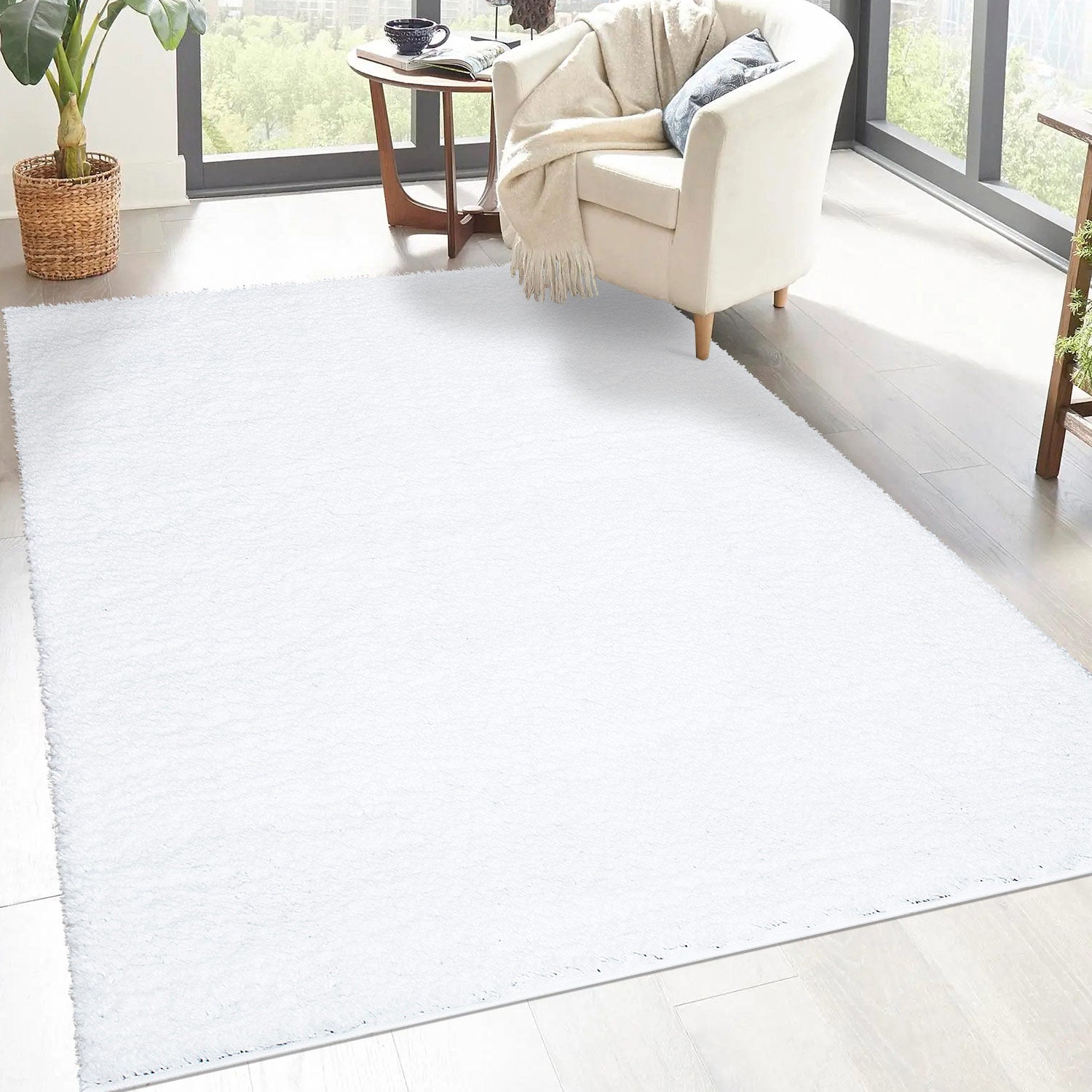 Tapis à Poils Longs SOFTY - Blanc – STUDIO DECO