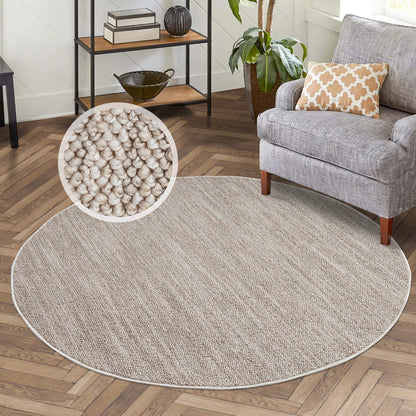 Tapis Nova Rond laineux - Beige