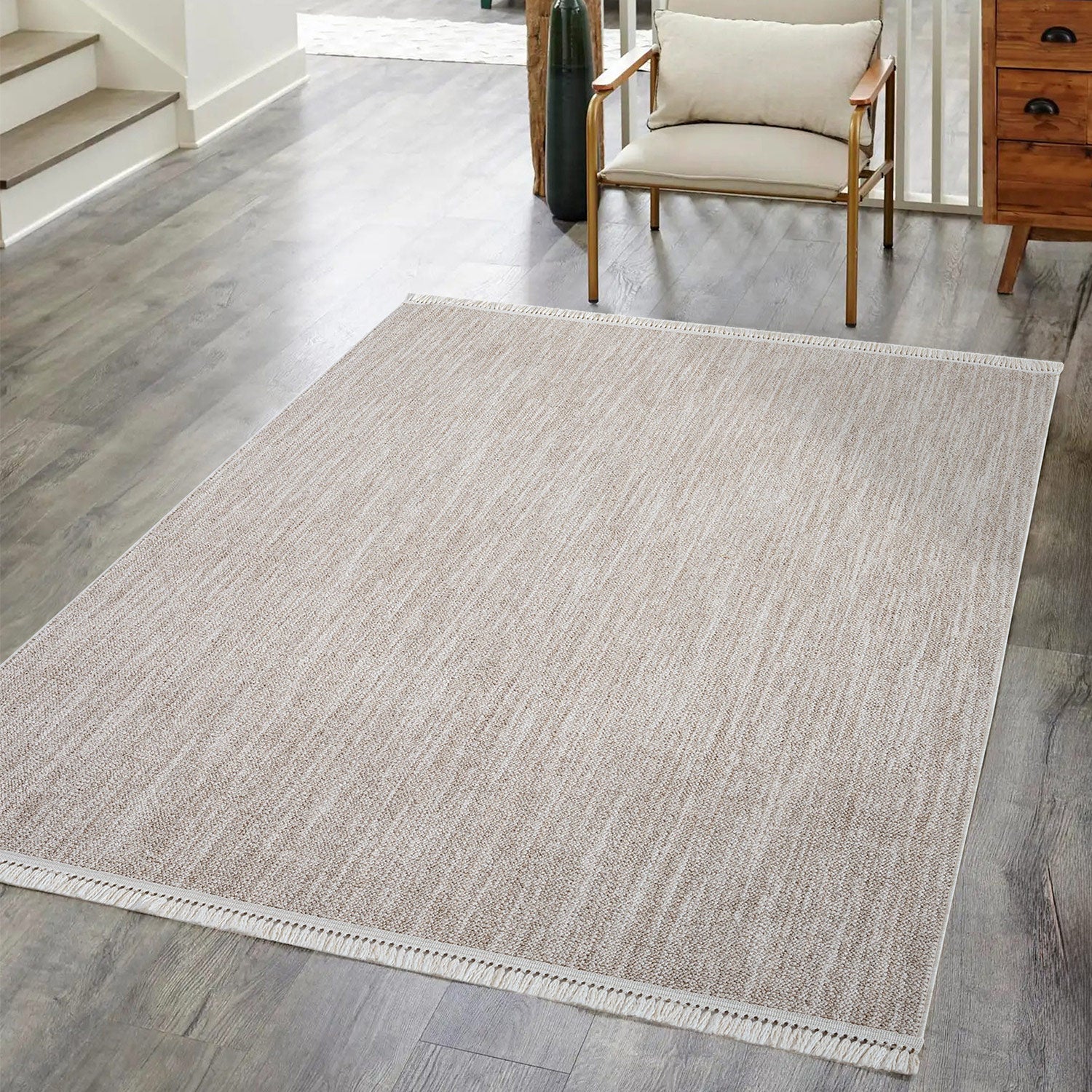 Tapis Nova laineux à franges - Beige – STUDIO DECO