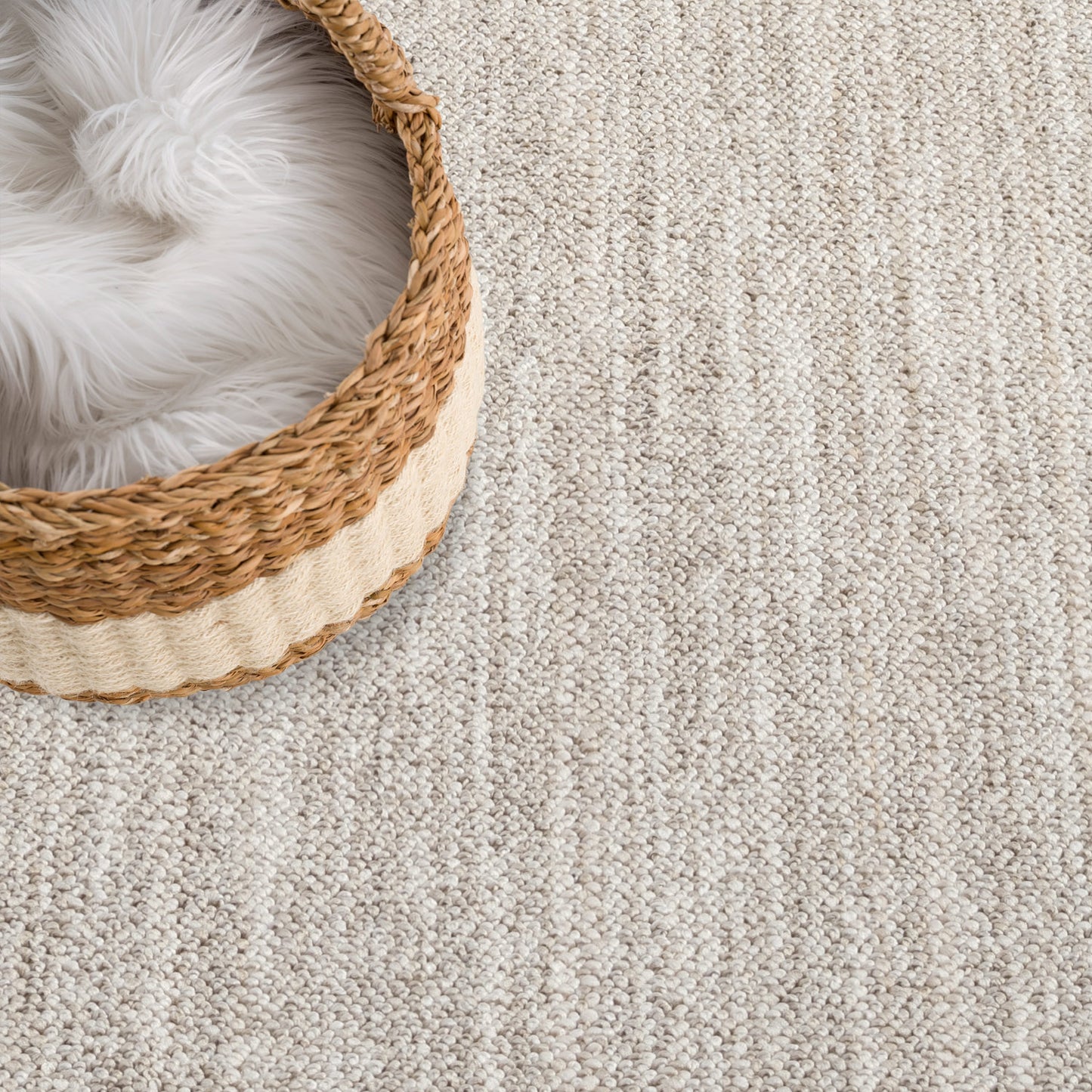 Tapis Nova laineux à franges - Beige