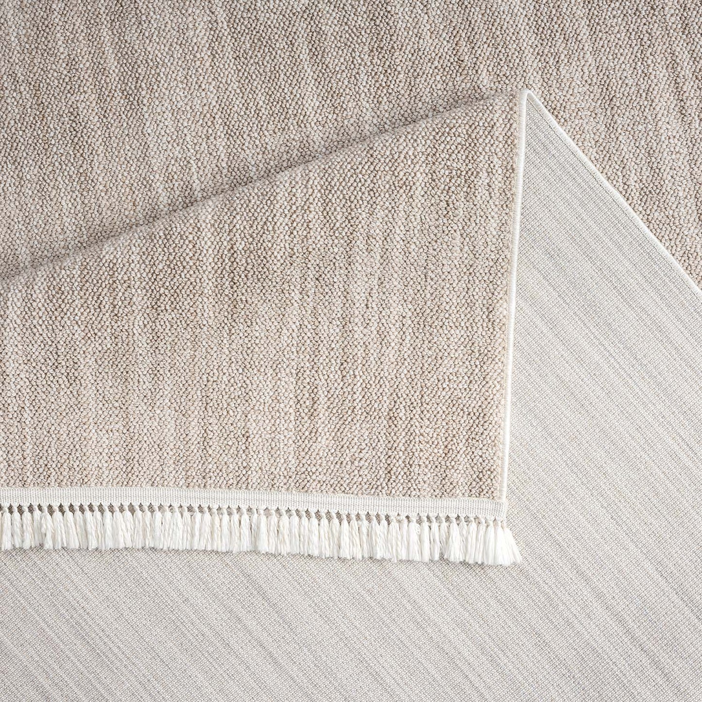 Tapis Nova laineux à franges - Beige