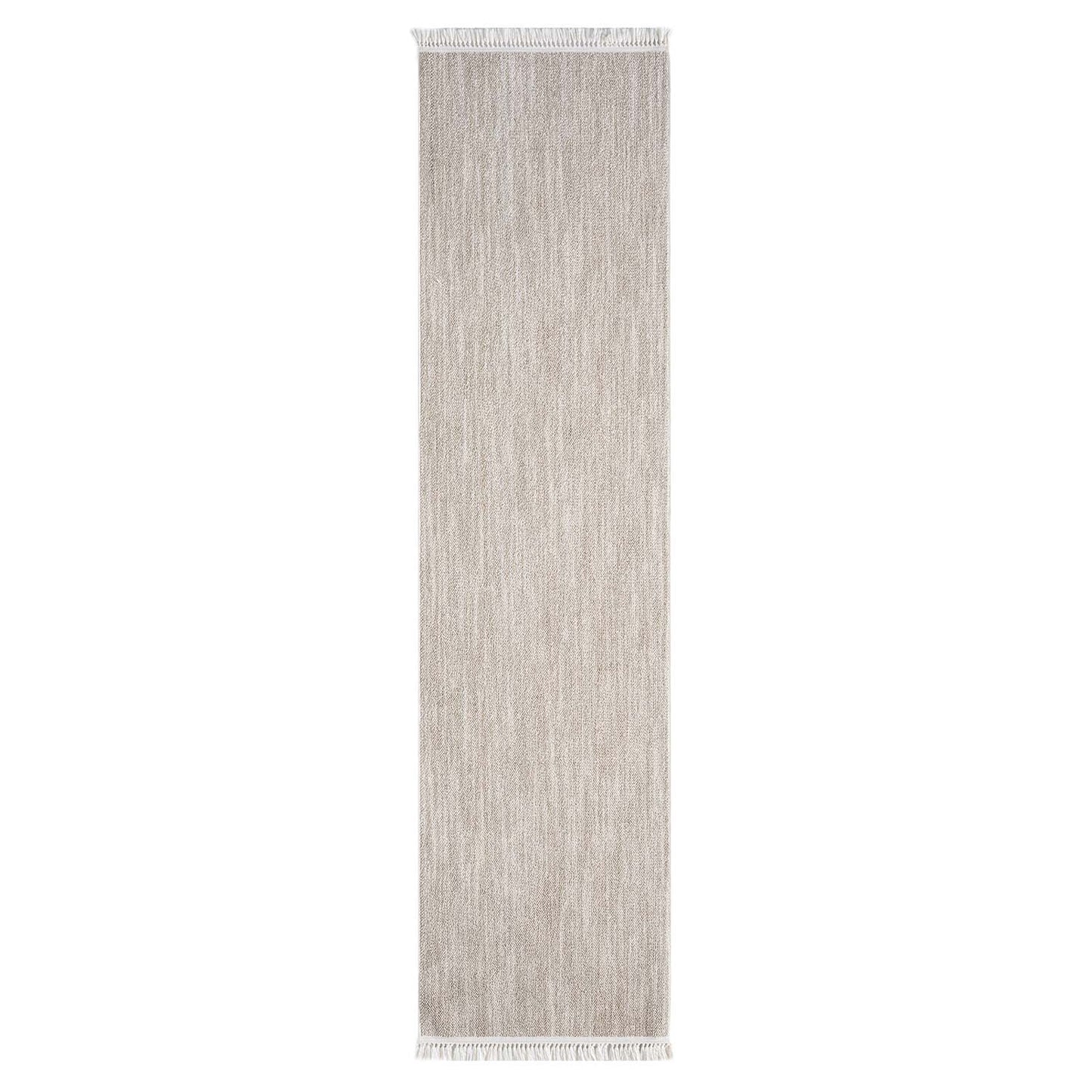 Tapis Nova laineux à franges - Beige