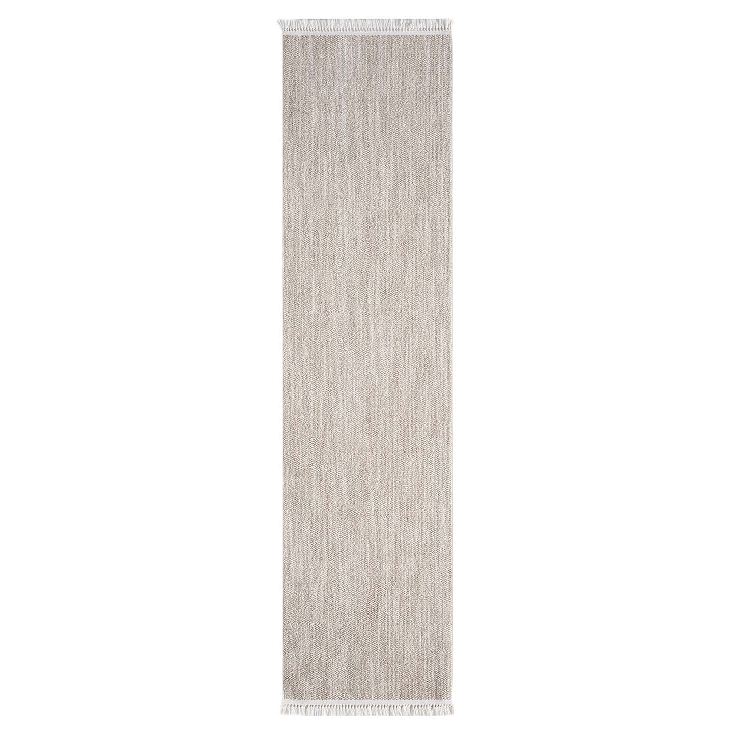 Tapis de couloir Nova laineux à franges - Beige – STUDIO DECO