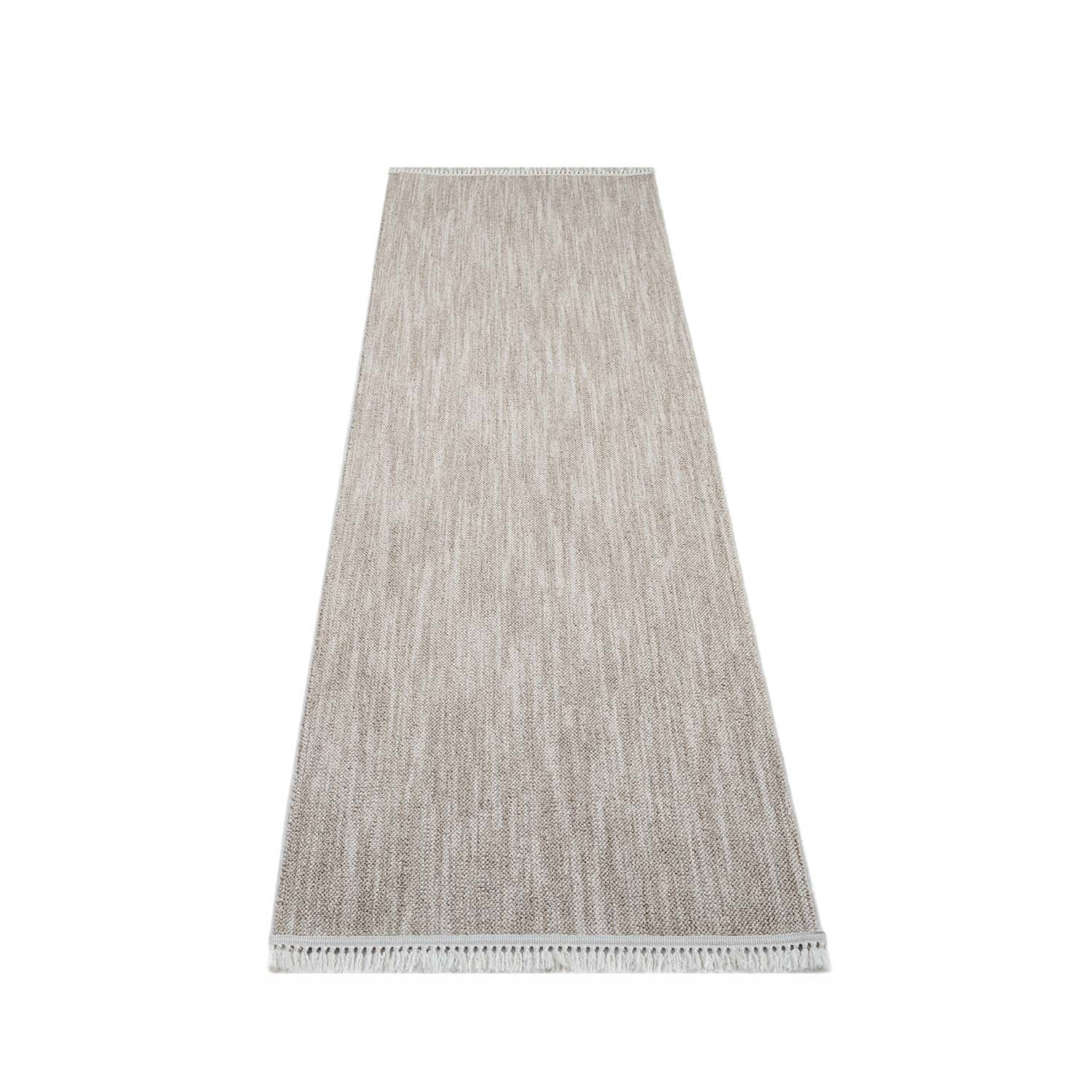 Tapis de couloir Nova laineux à franges - Beige – STUDIO DECO