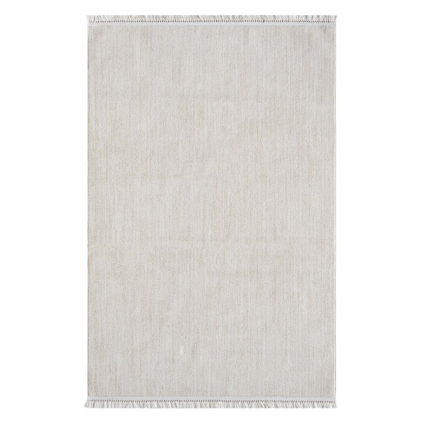 Tapis Nova laineux à franges - Crème