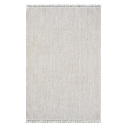 Tapis Nova laineux à franges - Crème