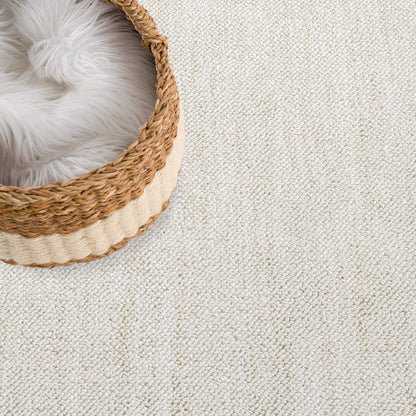 Tapis Nova laineux à franges - Crème