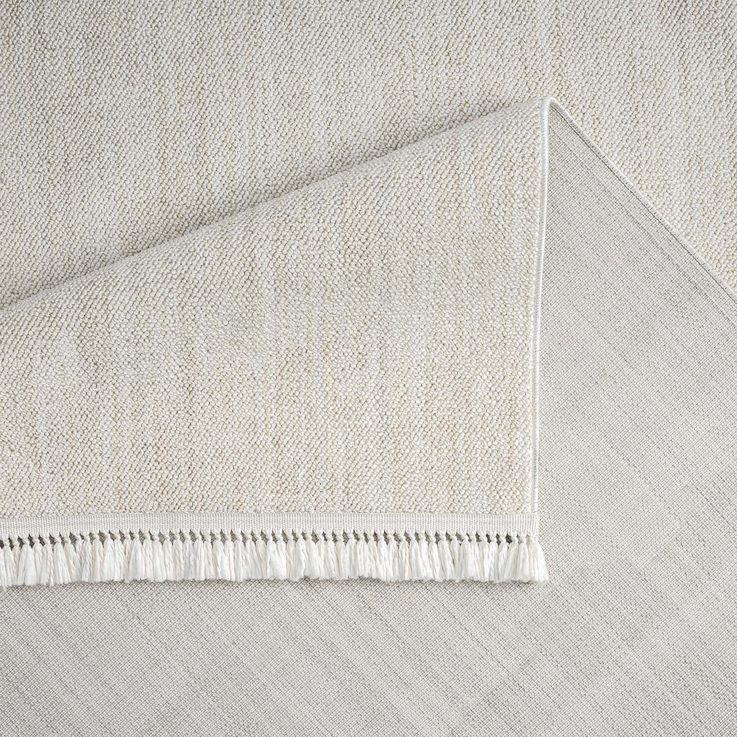 Tapis Nova laineux à franges - Crème – STUDIO DECO