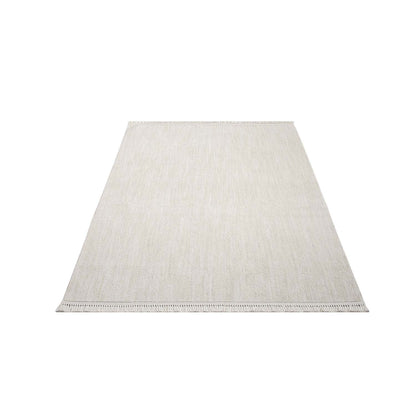 Tapis Nova laineux à franges - Crème