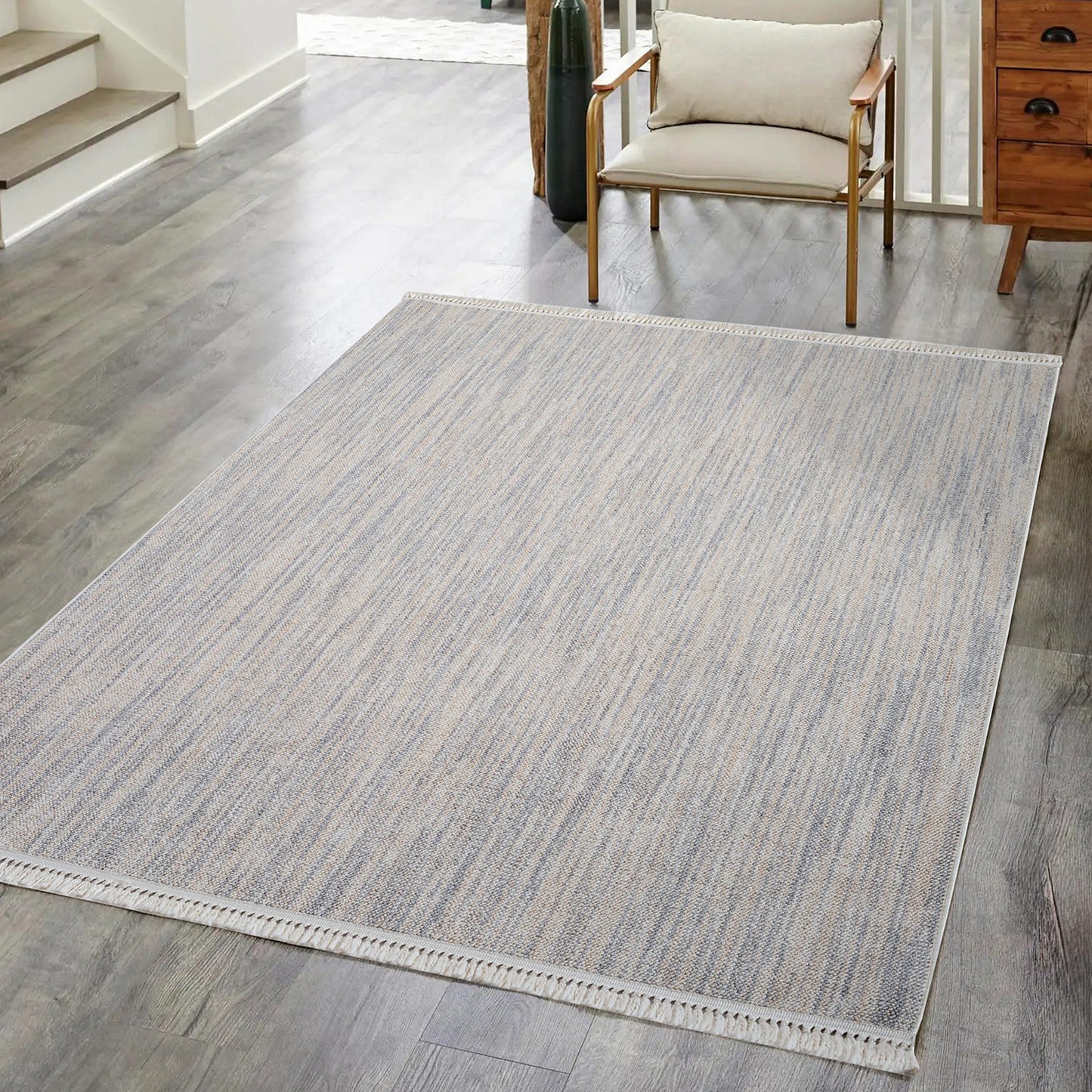 Tapis Nova laineux à franges - Gris