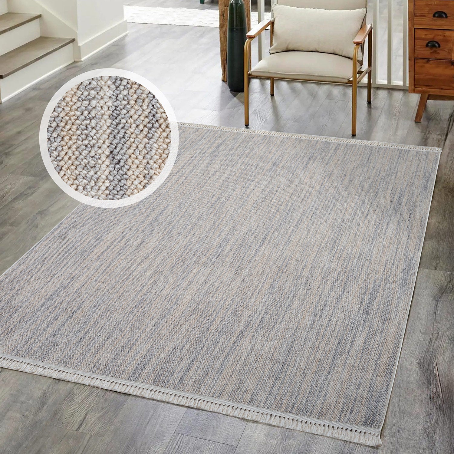Tapis Nova laineux à franges - Gris – STUDIO DECO