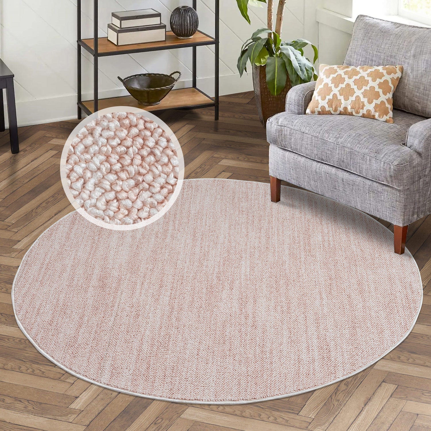 Tapis Nova Rond laineux - Rose – STUDIO DECO